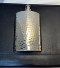 Hammered Silverplate Flask 10 Oz Screw Cap Lcz Marked  Post-1940