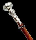 Antique Victorian Mobility Walking Cane Brown Solid Shaft Stick For Women   Men