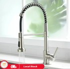 Kitchen Sink Faucet Stainless Steel Swivel Single Handle Pull Down Sprayer Mixer