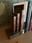 Bronze-toned Book Spine Bookends 6 75   Japan Vintage Mcm Pair Of 2