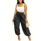 Women s Casual Fashion Elastic Waist Baggy Jeans Harem Demin Pants With Pockects