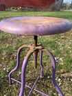 Vintage Antique Metal Industrial Doctor Medical Dentist Dental Adjustable Stool