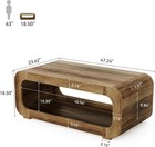47   Modern Coffee Table 2-tier Wooden Rectangular Center Table For Living Room