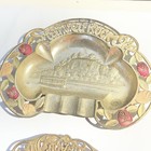 Lot Of 12 Vtg  State Souvenir Painted Metal Trinket Dish Ashtray   Canada