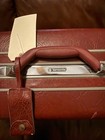 Vintage Samsonite Hardside Suitcase Burgundy Red With Original Luggage Tag