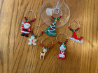 Christmas  mr    Mrs  Claus    Set Of 6 Hand Crafted Wine Glass Charms