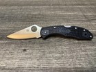 Spyderco Delica 4 Lightweight Plain Edge Folding Knife  Black Frn Handles C11pbk