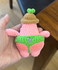 Crochet Patrick Star Spongebob Keychain Plushie Amigurumi Stuffed Anime Doll
