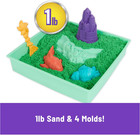   Sandbox Set With 1lb Green Play Sand  4 Tools   Molds  Storage  Sensory Toys F