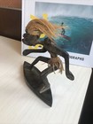 Vintage Wild Surfer Carved Wood   Jute Figurine Hawaii Tribal Tiki Decor 7 x 7 5