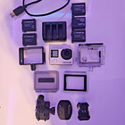 Gopro Hero4  Action Camera With Cases Mounts 5 Batteries Silver No Sd