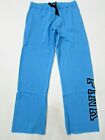 New Victoria Secret Pink Boyfriend Blue Black Logo Sweat Pant Open Leg L Travel