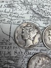 Lot Of 3 Mercury Dimes 1940s  1942  1939 - F-vf Exact Coins Pictured -md3