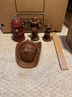 Vintage Red Mill Mfg Fireman- Firefighter Themed Figures  3  Fire Hydrant Extra