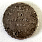 Canada 1894 10c Ten Cent Silver Coin Queen Victoria Silver