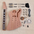 Diy 6-string Firebird Electric Guitar Kit Mahogany Body   Neck Cr Part Set Neck