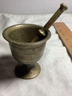 Mortar And Pharmacy Pestle 1940s -solid Brass Apothecary Mortar With Pestle vtg
