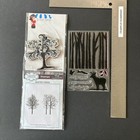 Tree Related Lot Of 3 Sets Winter Deer Swirl Clear   Cling Rubber Stamps Trees