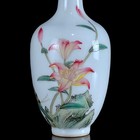 A Pair Chinese Pastel Porcelain Handpainted Exquisite Flowers plants Vase 28267