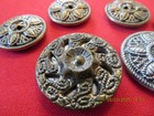 6 Vintage Brass Floral  Buttons 2 Are 1 1 8    4 Are 7 8  Two Designs