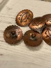 Copper Native American  navajo  Oval Stamped Shank Buttons Set Of 6 Matching