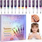 12 Colors Nail Art Pens Set For Painting Nail nail Art Markers For Kids Girls