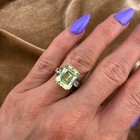 Vintage 10k Yellow Gold 6 65ct  Mint Green Synthetic Spinel Ring Size 5 5g