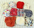 Lot 10 Baby Girl Cloth Diapers Snap Pocket Aio Flip 6 Covers Sun Kinder Oh Katy