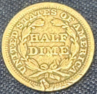 1854 Seated Liberty Half-dime With Arrows   Fine-details-hole   Free Shipping