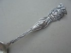 Antique Sterling Silver Souvenir Spoon Lafayette Indiana Indian Chief Teepees