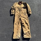 Vintage Carhartt 996q Coveralls Size 42s Quilt Lined Canvas Brown 70s Usa Vtg