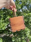 Vtg Handmade Watermelon Wooden Slat Basket Farmhouse Kitchen Home Decor 5   x3   