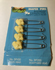 Vintage Monkey Face Diaper Safety Pins 4 Pack Yellow Binky Baby Products New Nos