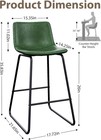 Bar Stools Set Of 2  26 Inches Counter Height Bar Stools With Back  Modern Faux