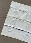 Vintage Handmade Rayon Blue   White Crib Baby Blanket Quilt  Bluework 36 X 46