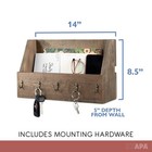Key And Mail Holder For Wall - Wooden Wall Mount Mail Organizer   Key Rack