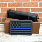 Thin Blue Line Usa Pvc Patch  Tactical Police American Flag Patch  Hook Backed