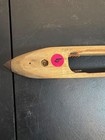 Vintage Wooden Weaving Loom Shuttle With Metal Bobbin Holder