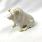 Vtg Belleek Ireland Pig Figurine 2 5  Tall 6th Third Green Mark 1965-1980