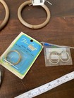 Lot Of 9 Vintage Round Macrame Rings   3 Plastic And 6 Metal Mixed Sizes