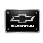 Chevrolet Silverado 3d Black Logo Black Billet Aluminum 2  Hitch Cover