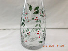 New Rare 2018 Pfaltzgraff Winterberry Glass Carafe 32 oz Hand-painted 10 1 8  S3