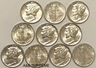  10  Mercury Dime Au-bu About Uncirculated-uncirculated 90  Silver