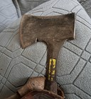 Vintage Estwing Half Hatchet Square Flat Hammer Head Leather Handle And Sheath   