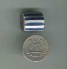 African Trade Beads Vintage Antique Venetian Glass 7 Layer Chevron Blue  19x18mm