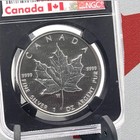 2020 W 1 Oz  Canada  5  9999 Silver Burnished Maple Leaf First Releases Ngc Ms70