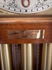 Wood Longcase Grandfather Clock Moon Phase Chimes Pendulum Glass Door -1977