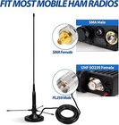 Mobile Ham Radio Antenna Dual Band Vhf Uhf 136-174mhz 400-470mhz Magnetic Base