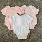 New 3 Pack  Newborn Baby Girls Bodysuit Lot  Infant Clothes Gift Set J