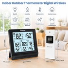Geevon Indoor Outdoor Thermometer Wireless With 3 Remote Sensors  Black